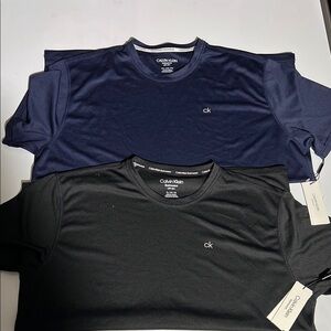 Bundle Calvin Klein Men's Short Sleeve Tees in Black and Dark Blue
